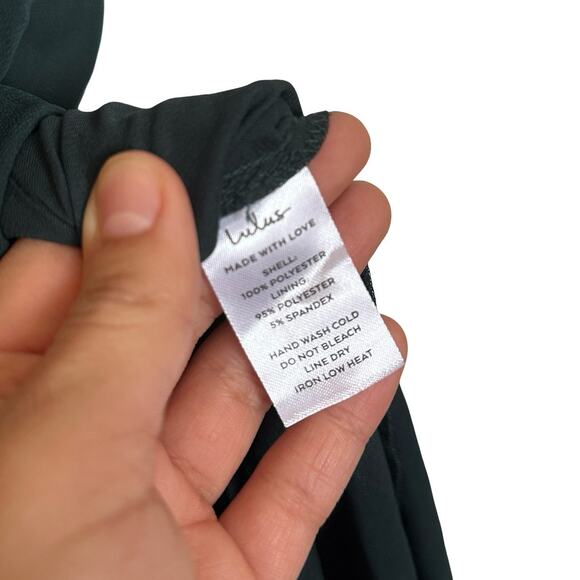 NWT Lulus I'm All Yours Emerald Green Ruffled Maxi Dress Bridesmaid Cocktail M - Picture 12 of 13